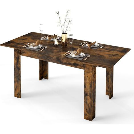 COSTWAY Tavolo Allungabile da Pranzo per 4-6 Persone, Tavolo Consolle Estensibile, Tavolo Moderno da Cucina, Soggiorno e Sala da Pranzo, 158 x 70 x 76 cm, Nero (Caffè) (1/5)