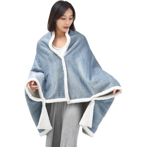 Châle D'Épaule Châle de Couverture Chauffante Couverture Plaid en Peluche Multifonction Couverture D'Épaule de Cou Coussin Hiver Cape Poncho Chaud Sweat Voiture Canapé Lit Voyage Bureau (1/5)