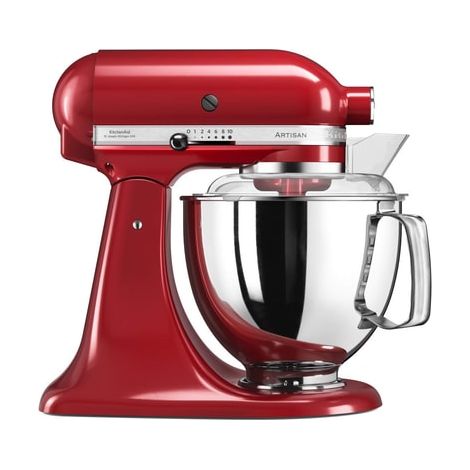 Kitchenaid – Robot pâtissier 4,8L 300W – Action de mélange planétaire – Bol inox – Accessoires : batteur, fouet, crochet – 5KSM175PSEER