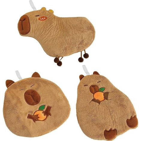 Serviettes À Main Kawaii De Cuisine, en Forme d'animal Capybara, Serviettes À Suspendre Mignon en Tissu (1/4)