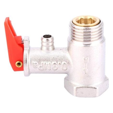 Soupape de sécurité 1/2", soupape en laiton nickelé 0,9 MPa pour chauffe-eau (1/5)