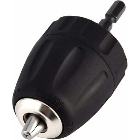 0.8-10mm 3/8"-24UNF Mandrin Porte Foret sans Clé avec Porte Douille Hexagonale 1/4" Accessoires pour Perceuse (1/5)
