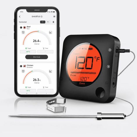 Thermomètre à viande Bluetooth (1 sonde), adapté aux fumoirs, aux grils et aux fours. (1/5)