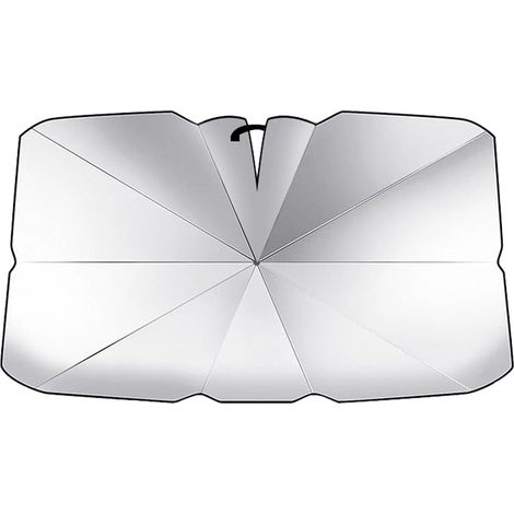 Parasol para parabrisas de coche (tipo paraguas), 125 x 65 cm, protección solar interior, bloqueo UV, para SUV y sedanes. (1/5)