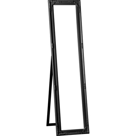 Premier Housewares Vintage Floor Standing Black Chic Mirror Rounded And Bevelled Design Floor Mirrors For Bedroom Hallways And Living Room 160 x 5 x 40