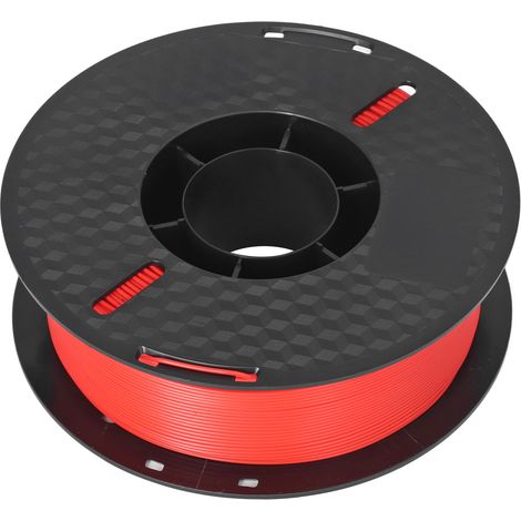 Filament PLA (composite plastique) de 1,75 mm et 1 kg, soigneusement disposé avec une précision de ±0,02 mm, écologique, sans fumée, inodore, consommable d'impression 3D rouge. (1/5)