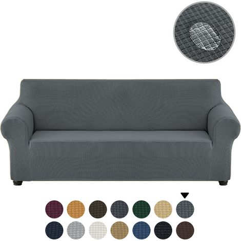 Vollständig gepolstertes elastisches Sofakissen, für alle Jahreszeiten geeignet, passend für Dreisitzer-Sofas, haustierfreundlich (90-140 cm), Möbelbezug, geeignet für Kinder und Hunde (S, grau).
