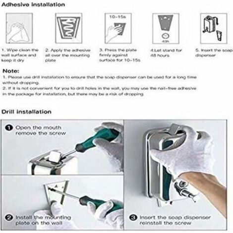 Dispenser di sapone a parete da 500 ml in acciaio inox, manuale, per uso commerciale, ideale per cucina, bagno, hotel e ristorante. (1/5)