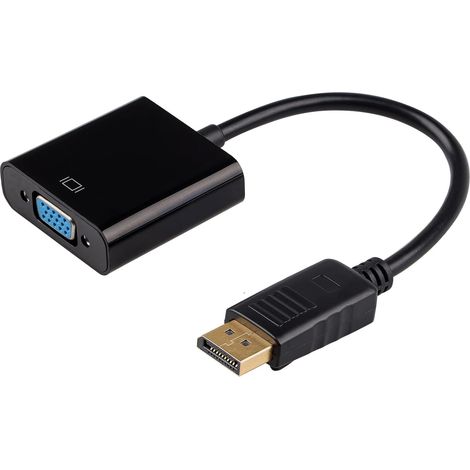Adaptateur DisplayPort vers VGA 1080p Convertisseur DP Mâle vers VGA Femelle pour PC Ordinateur Moniteur Projecteur, Convertisseur Unidirectionnel Câble Vidéo Full HD pour Windows XP 7 8 10 11 (1/5)