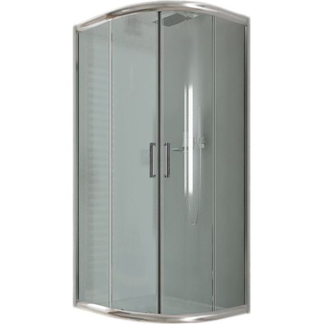 Box doccia semicircolare scorrevole vetro trasparente h 185 mod. Alabama 90x90 cm