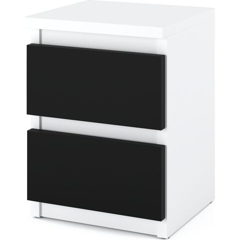 Nachttisch Weiß Schwarz 30 cm 2S Nachttisch Schlafzimmermöbel Nakastlik