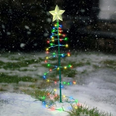 Sapin de Noël Artificiel - Solaire - Guirlande Lumineuse - Extérieur - Multicolore - Décoration de Noël (1/4)