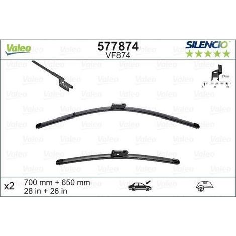 Balai d'essuie-glace Valeo 577874 OPEL 1272066 95525445 95528637