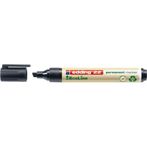 22 EcoLine marcador permanente Punta de cincel Negro