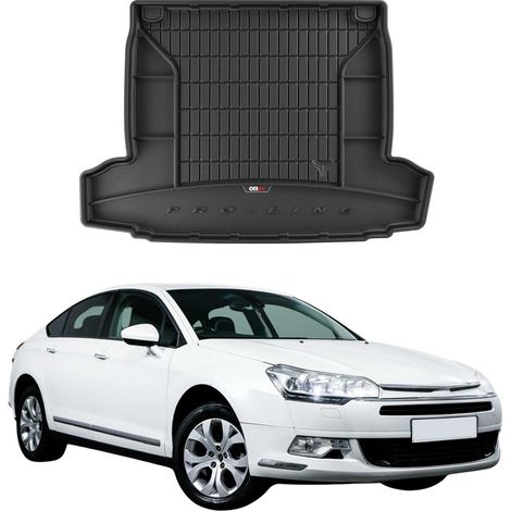 Tapis de Coffre 3D TPE Premium Compatible avec Citroen C5 2008-2017 - Bac de Protection de Coffre Intérieur antidérapant Revêtement de Coffre Bords Hauts pour Voiture Noir