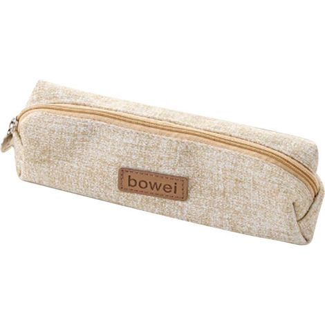 Sac de rangement de papeterie en toile (beige)