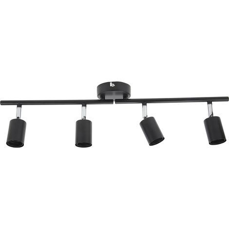 Rail lumineux LED plafonnier 4x60W angle réglable pliable noir mat éclairage de piste 4 spots pour chambre hôtel 85-265V (1/5)