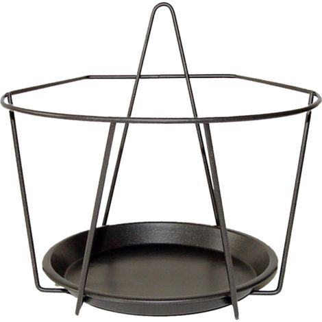 Support mural en fer pour pot de fleurs - Noir - L 22 x P 21,7 x H 19,8 cm - Livraison gratuite