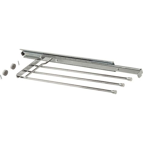 Porte-serviettes 3 barres en acier chromé – Longueur 456 mm – Hauteur 37 mm – Profondeur 146 mm – Fixation latérale réversible – Vibo (1/2)
