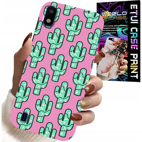 Custodia per Samsung A10 - cactus, cactus su sfondo rosa + lamina (1/5)