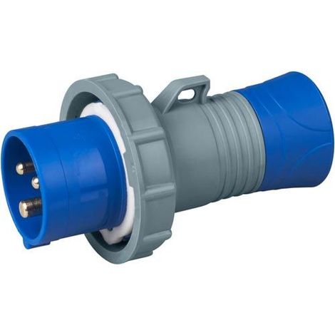 Spina industriale 230V, 2P+T, 32A, IP67, blu - Rosi 1008413