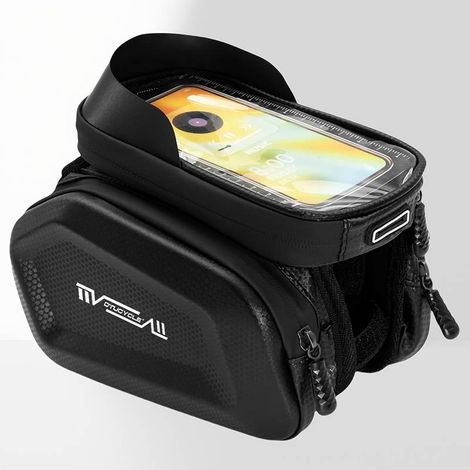 Sacoche de vélo rigide double face de grande capacité, sac de rangement étanche pour équipement de cyclisme, adapté aux VTT et aux vélos de route. (1/5)