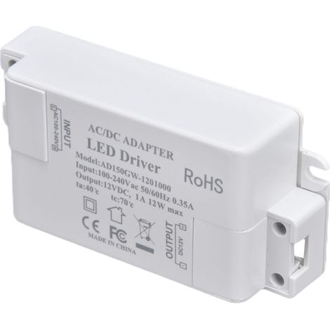 AC100-240V/0,35A LED-Netzteil, DC12V/1A 12W Konstantstromtransformator, Modell Q-12W/AD150GW-1201000 (1/5)