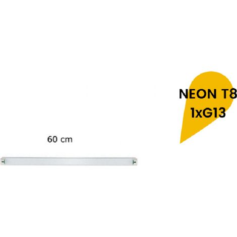 TrAdE Shop Traesio - Reglette Plafoniera Neon Led T8 Da Interno Tubo G13 60 Cm Parete Soffitto T8-60a - (1/2)