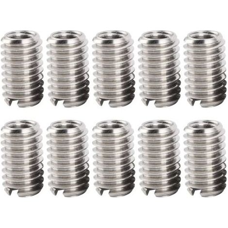 HOXILEELEO - Lotto di 10 inserti filettati in acciaio inox – Filetto femmina M4 x 0,7 mm, e un maschio filettatura M6 x 1 mm – Riparazione di filettature danneggiate (1/5)