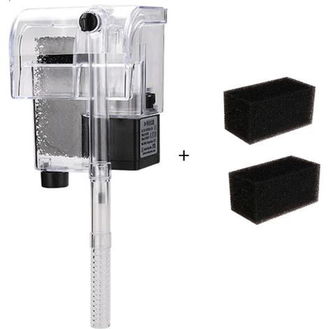 Filtre extérieur en cascade avec pompe à oxygène, 2 filtres coton, aquariums 5-10 gallons (1/5)