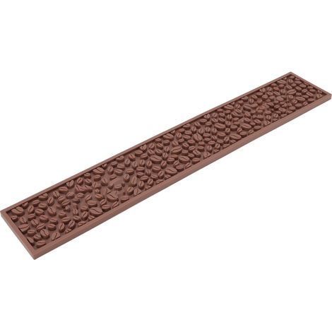Tapis de Bar Café en PVC Silicone Anti-Dérapant Résistant à la Chaleur Accessoire Comptoir Marron