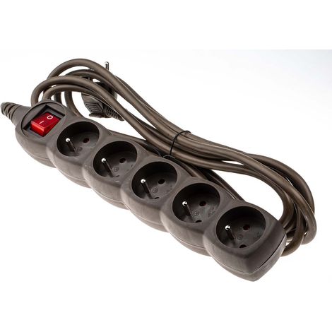 Rallonge électrique 4m, 5 prises FR 2P+T, 250 V 16A ( Prix pour 1 )