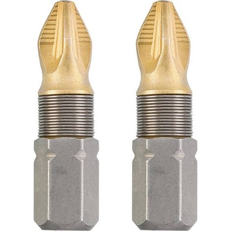 Punta de destornillador kwb 124103 recubrimiento titanio agarre Mega 25 mm 2 unidades