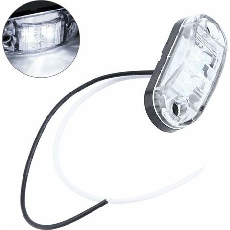 Rubberskin Side Marker Light 4X 2 LED Remorque Caravan Side Marker Light Lampe de dégagement étanche 12V 24V pour voiture Auto Truck (Blanc)lampe de gabarit remorque lider lampe de gabarit remorque li (1/4)