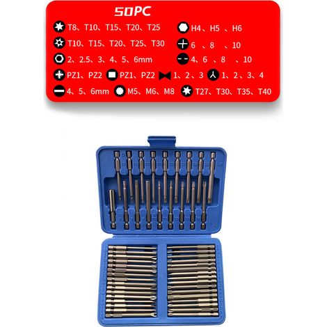Ensemble de forets multifonctions en acier au carbone de 75 mm, tournevis manuel haute dureté, kit d'accessoires pour outils électriques multi-usages. (1/5)
