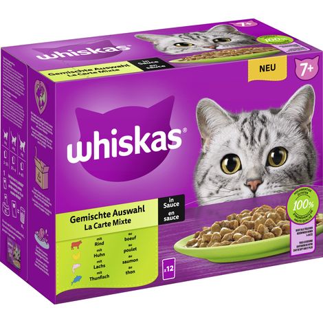 Whiskas Multipack Senior 7+ gemischte Auswahl in Sauce Katzenfutter 12 x 85 g