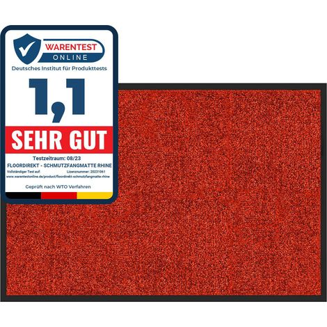 Tapis de Porte Paillasson d'entrée Rhine Rouge 90 x 120 cm