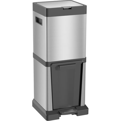 34L Double Compartment Kitchen Bin, with Soft-Close Lid