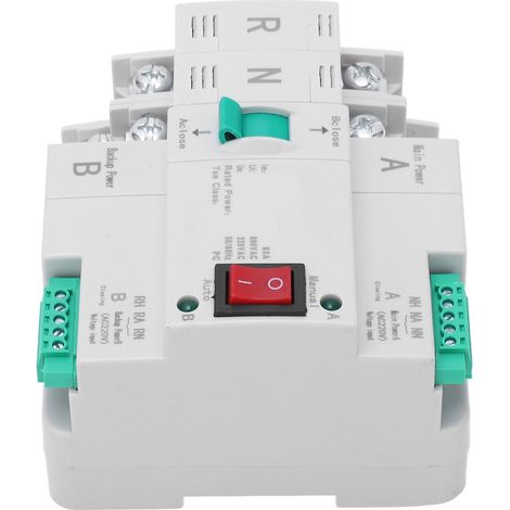 Commutateur de transfert automatique double alimentation 2P, montage sur rail DIN, commutation rapide, sélecteur électrique 220 V CA 100 A (1/5)