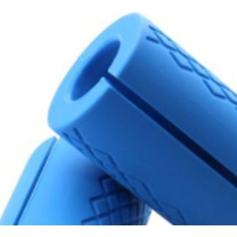 Lot de 2 poignées de barre d'haltères en silicone antidérapantes et épaisses, idéales pour la musculation, le développement musculaire et la réduction du stress des mains (bleu). (1/5)