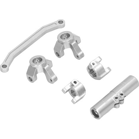 Kit de direction avant et d'essieu arrière en alliage d'aluminium pour voitures tout-terrain RC ECX Barrage 1/24, RGT 1/24 et FTX 1/24 (argenté). (1/5)