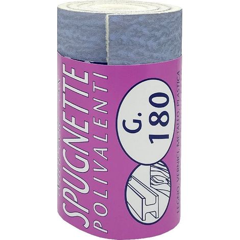 IQ2 TOOLS Carta abrasiva, minirotolo, spugna soft, grana 180, 5 pretagli