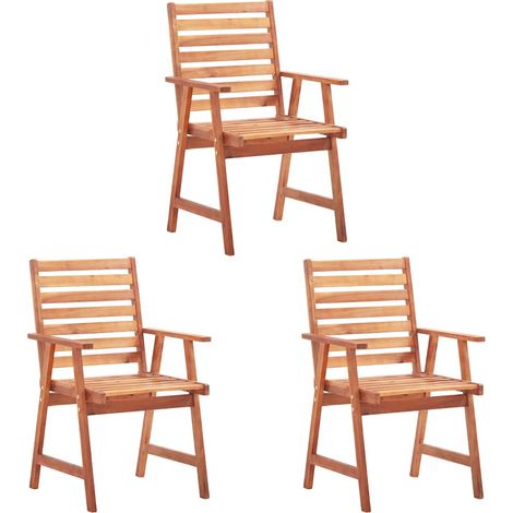 Maison Exclusive - Garten-Essstühle 3 Stk. mit Kissen Massivholz
