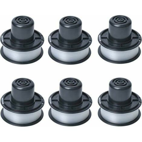 Pair Bobine de fil A6226 compatible avec les tondeuses à gazon automatiques Black & Decker GL250 / GL310 / GL360 / GL360SB. 6 m de fil inclus. Lot de 6 bobines.