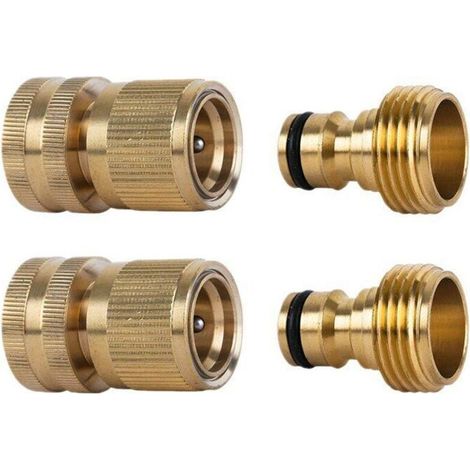 – Raccord tuyau arrosage laiton 12mm – Adaptateur robinet 3/4 pouces – Connexion rapide sans outils – Évite les fuites (1/4)