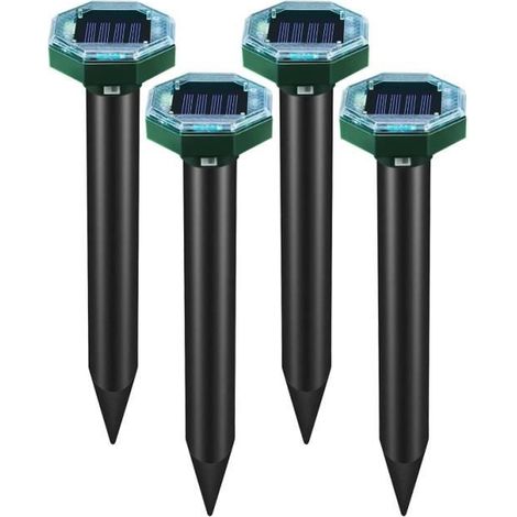 4 Stück Ultraschall-Maulwurfabwehr Solar, Ultraschall-Anti-Maulwurf, Ultraschall-Schlangenabwehr
