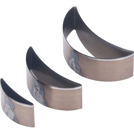 Ensemble de 3 matrices de découpe en acier allié, en forme de lune incurvée, pour la perforation de tissus, d'argile et de cuir. (1/5)