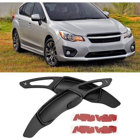 paio di palette del cambio in lega di alluminio per Subaru Impreza WRX BRZ Forester Legacy Outback - Nere (1/5)