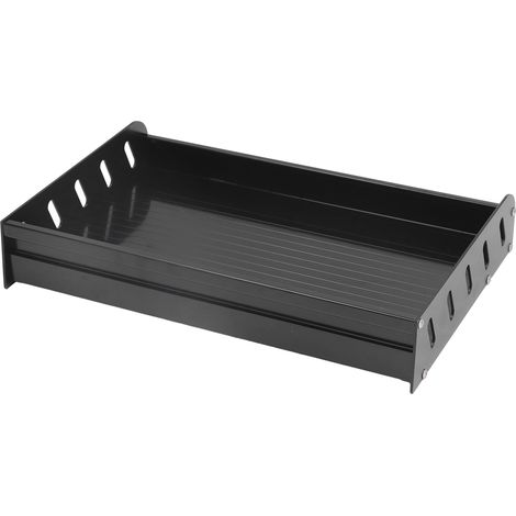Étagère à épices murale noire spacieuse avec rebords sur trois côtés, élégante et pratique pour ranger vos épices de cuisine. Plateau noir 30 x 20 cm. (1/5)