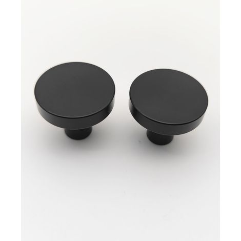 Ensemble de 6 poignées de porte noires, poignées rondes pour meubles, poignées de tiroir noires, poignées de porte de cuisine pour commode, armoire, meubles, placard avec tournevis.
